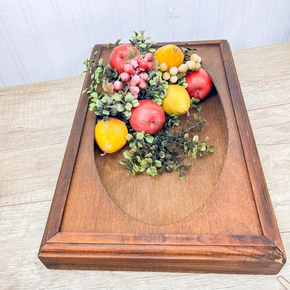 Vintage Wooden Oval Shadowbox - Curio Wall Hanging
